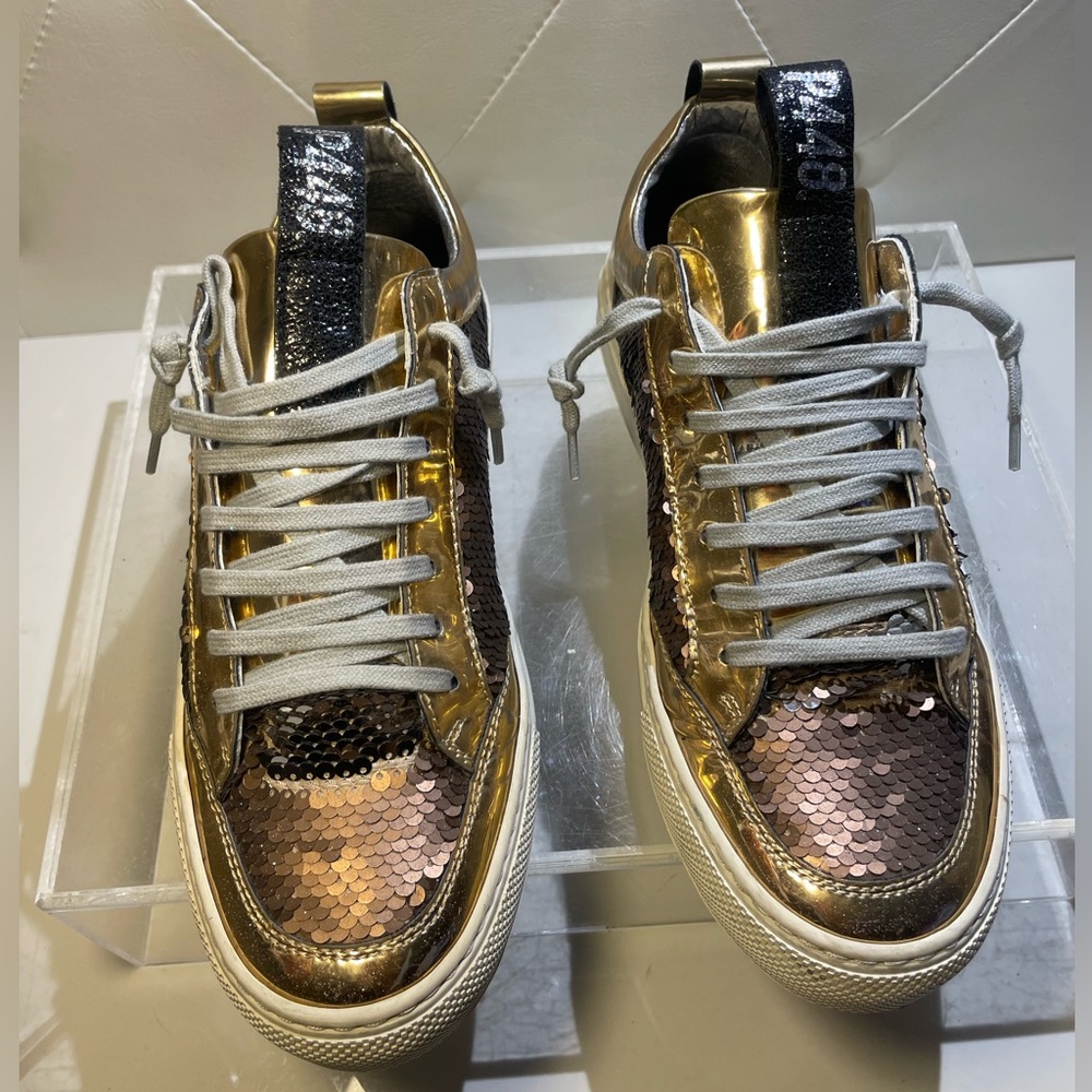 P448 shoes / P448 Gold Snearkers sz 38
